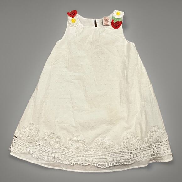 Cynthia Rowley Little Girls Toddler Embroidered Eyelet Trim Dress White Size 6 - Picture 1 of 7